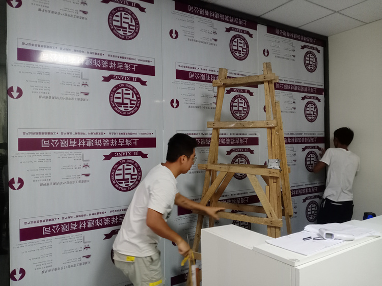 公司前臺(tái)鋁塑板logo墻設(shè)計(jì)、公司前臺(tái)鋁塑板形象墻制作